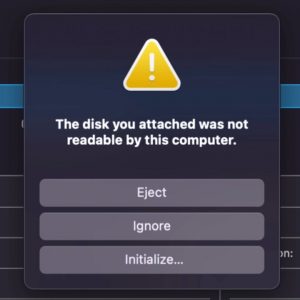 Error Code: This disk you attached was not readable by this computer | Mac Studio
